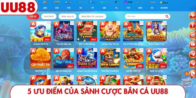 5 ưu điểm của sảnh cược bắn cá UU88