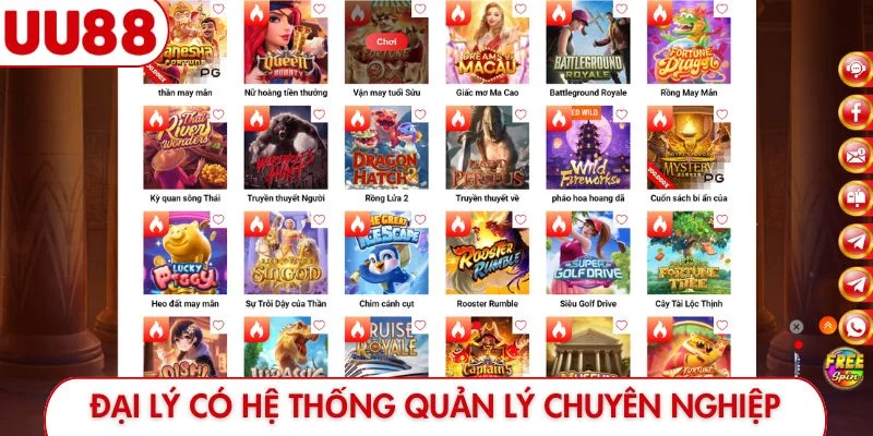 Đại lý UU88 có hệ thống quản lý chuyên nghiệp