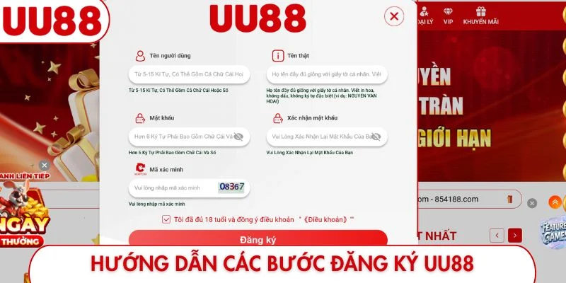 Hướng dẫn các bước đăng ký UU88