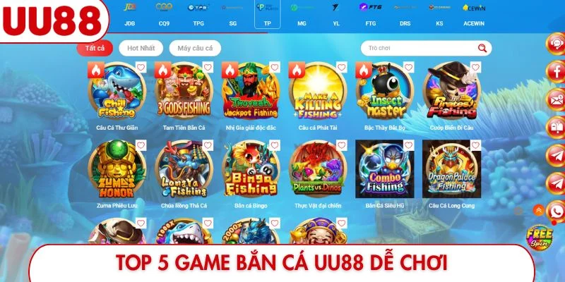 TOP 5 game bắn cá UU88 dễ chơi